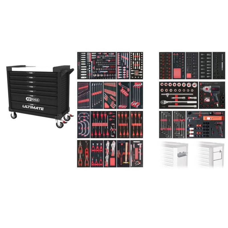 Servante XL 7 tiroirs équipée de 501 outils - KS TOOLS - 825.7501