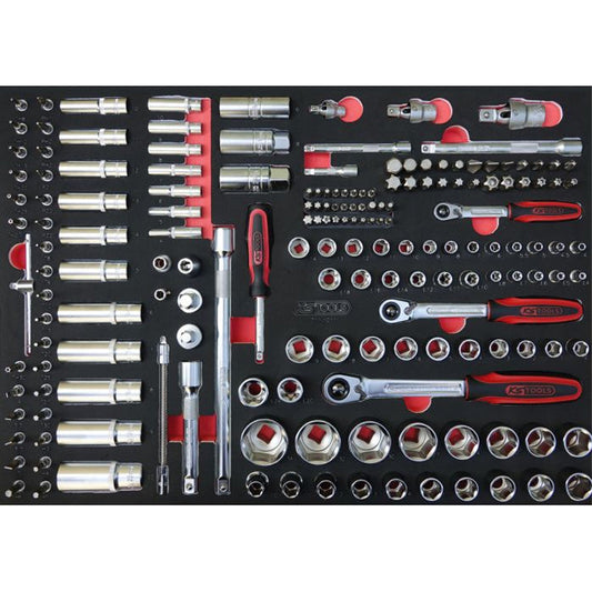 Module de douilles et accessoires 1/4'' - 3/8'' - 1/2'', 175 pièces  - KS TOOLS - 711.1011