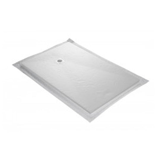 Receveur résine MARMOX imitation marbre blanc - grille carrée excentrée